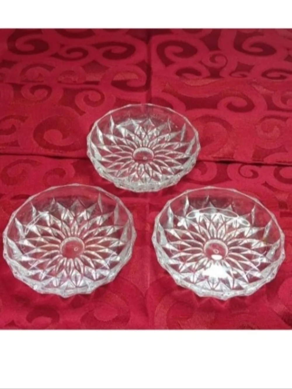 Vintage Crystal Daisy Design Coasters | EUC | Set of 3